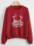 Weihnachten Neues Langarm-Sweatshirt Lockeres Mädchen-Cartoon-Sweatshirt Rundhals Bedruckt