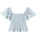 Frühlingsmode Damen Elastisches Smocking Slim Square Collar Zweiteiliges Rock-Set