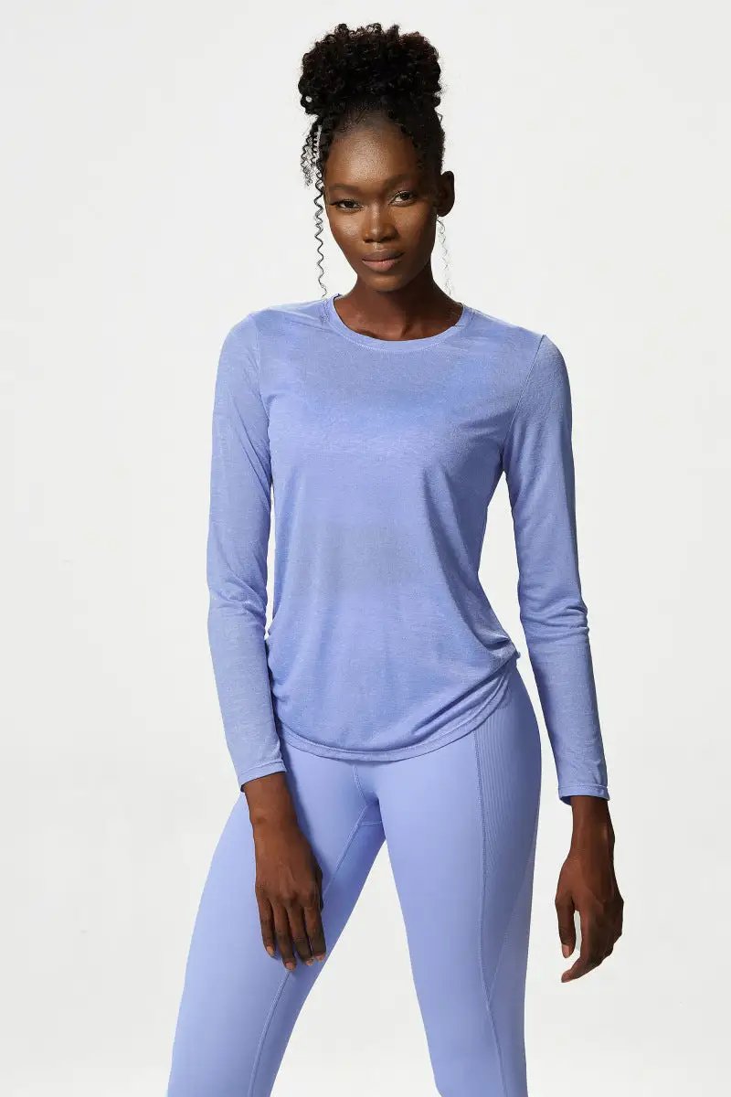 Yoga Clothing Top Loose Long Sleeved Sports Top Women Quick Drying Fitness T shirt Sports Blouse by Wanita Store