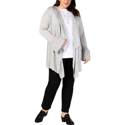 Style &amp; Co-Plus Ruffled-Sleeve Open-Front Cardigan