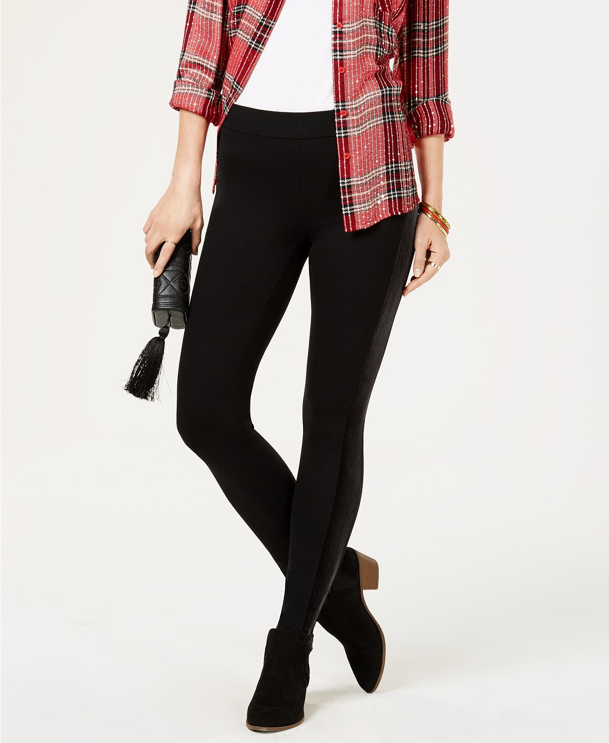 Style &amp; Co Petite Velour-Trim Leggings, Size PP