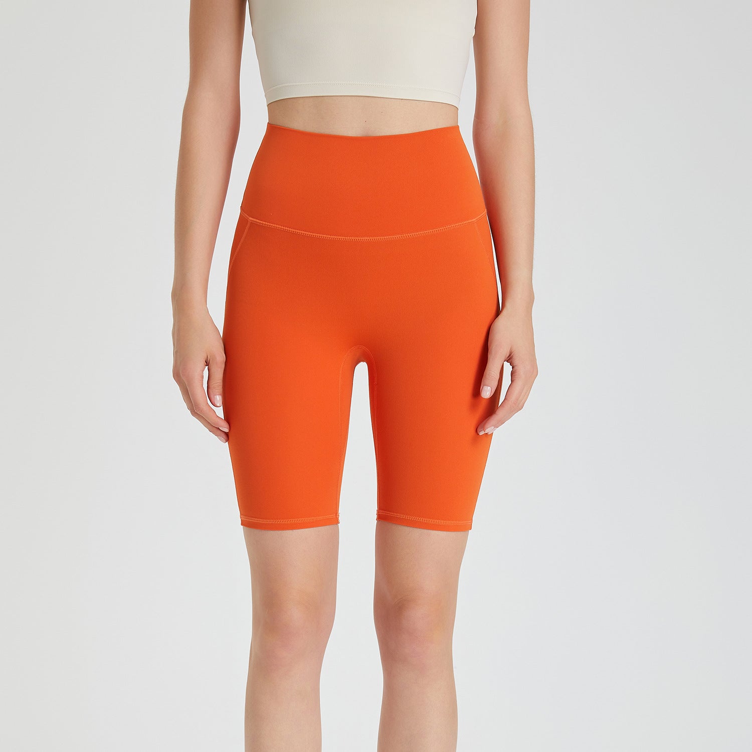Nahtlose Yoga-Hose mit hohem Bund und Gesäßtasche, kurzer Schnitt, Pfirsich-Hüft-Push-up, Skinny-Sports-Leggings, keine sichtbaren Unterhosen