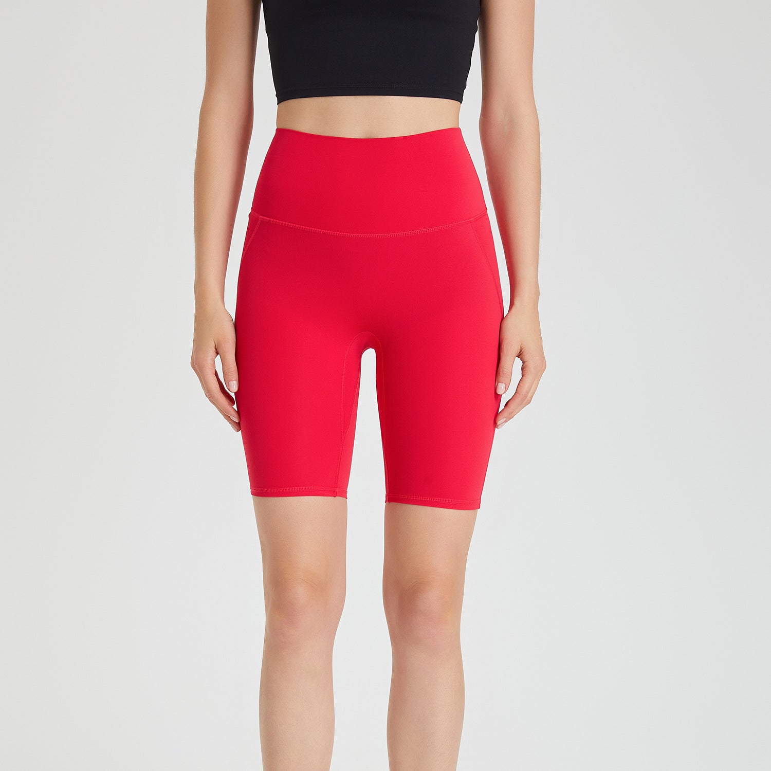 Nahtlose Yoga-Hose mit hohem Bund und Gesäßtasche, kurzer Schnitt, Pfirsich-Hüft-Push-up, Skinny-Sports-Leggings, keine sichtbaren Unterhosen