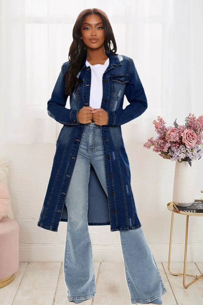 Denim Windbreaker Women Spring Vintage Denim Jacket by Wanita Store