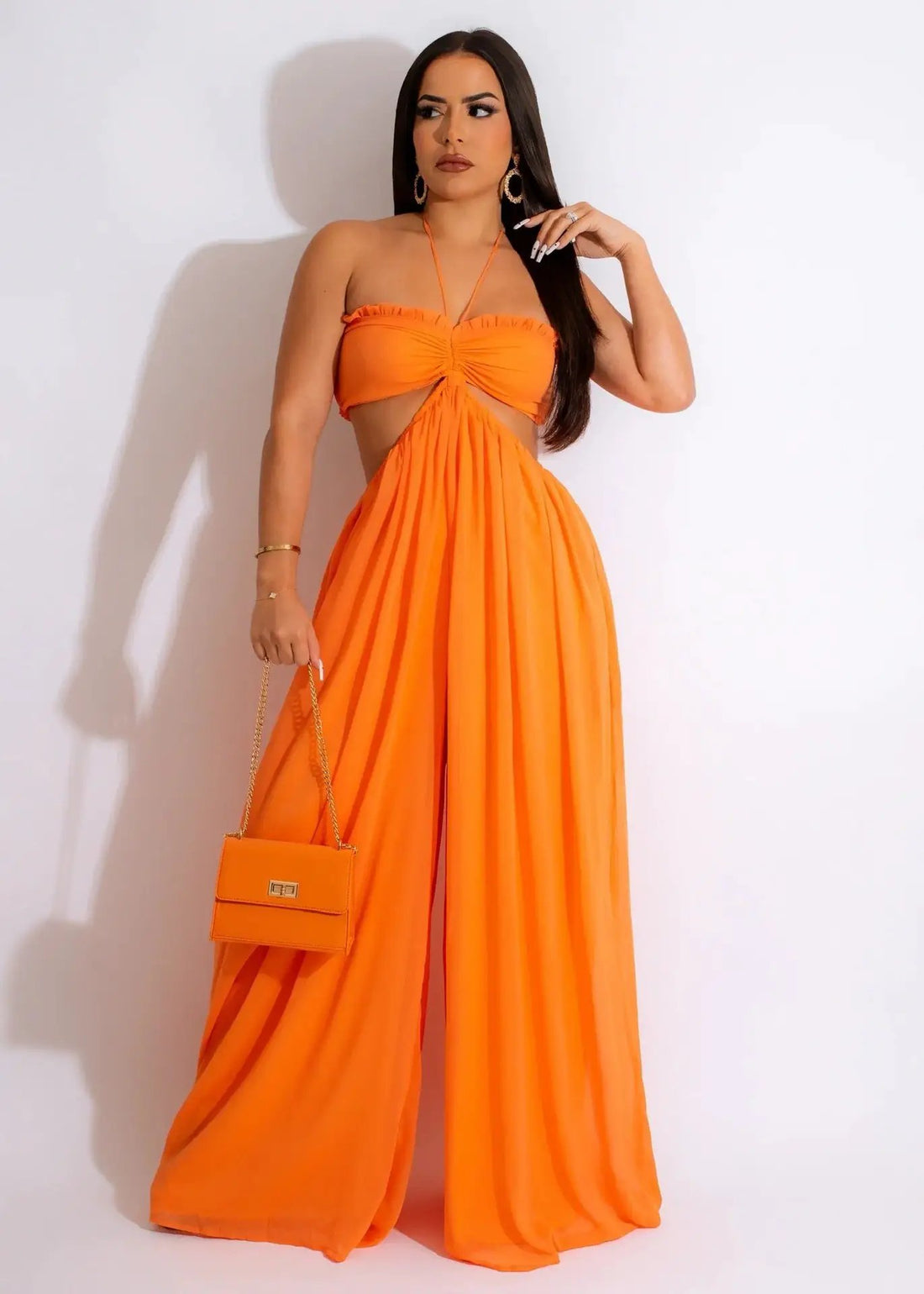 Women Clothing Spring Summer Solid Color Sexy Loose Backless Jumpsuit by Wanita Store