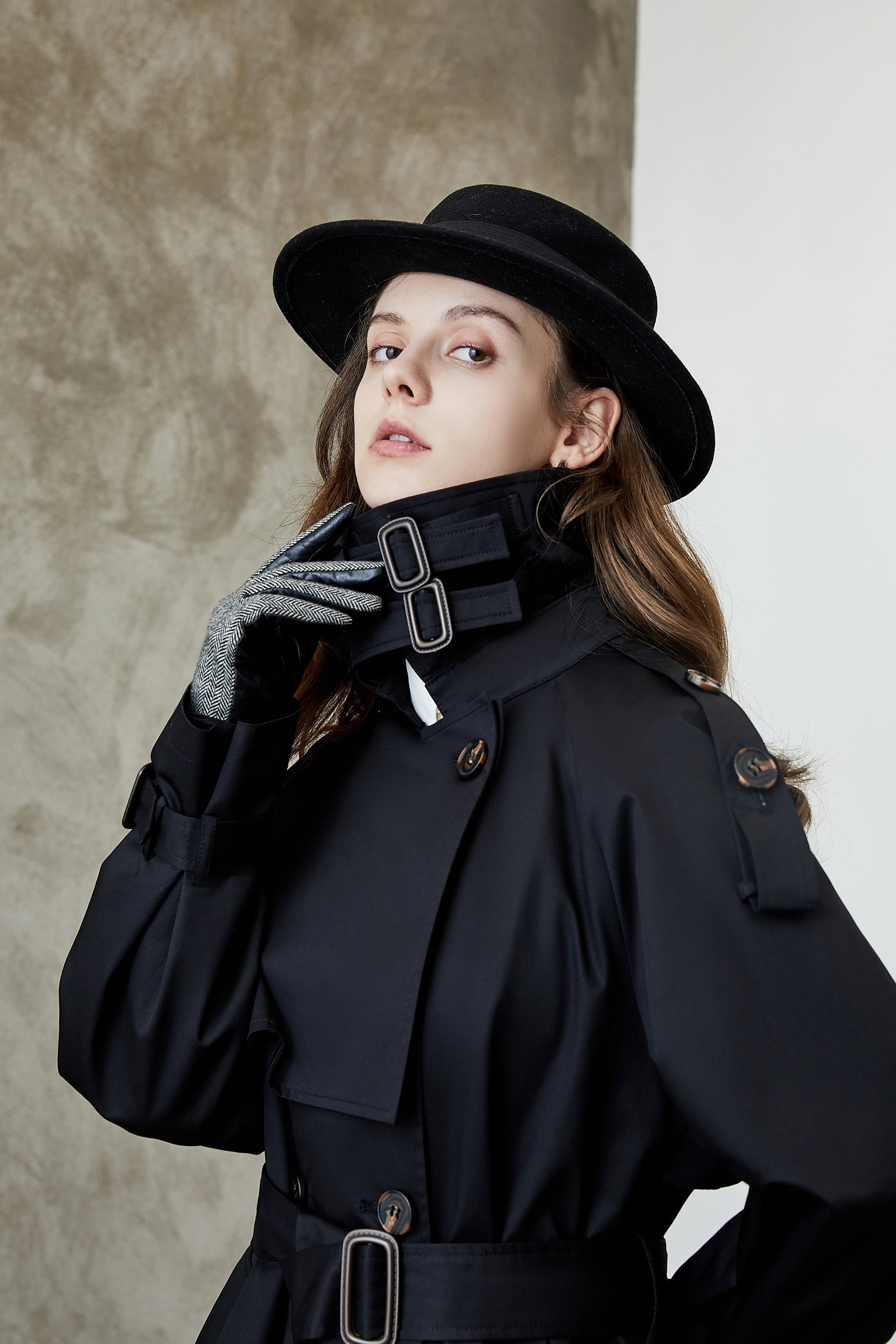 Element Overknee Long Trenchcoat Damen Beliebter Koreanischer Herbst Winter Taillierter Schlankheitsmantel