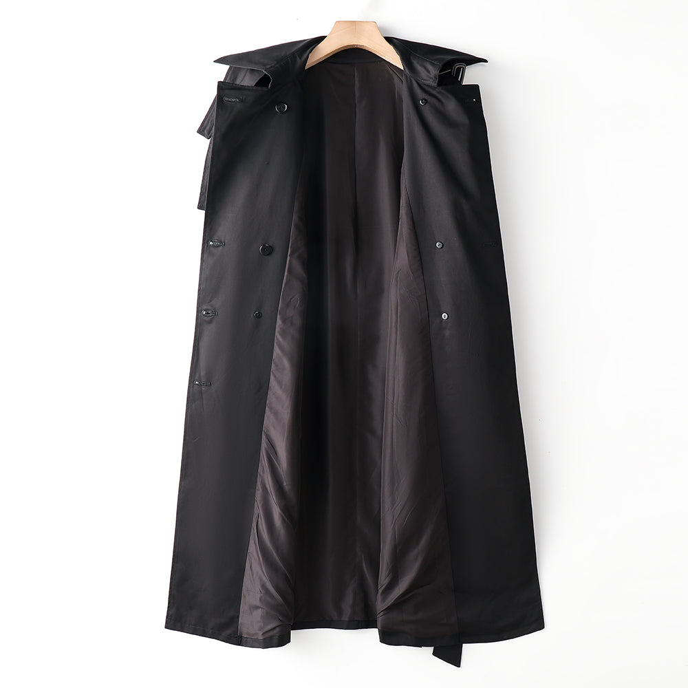 Element Overknee Long Trenchcoat Damen Beliebter Koreanischer Herbst Winter Taillierter Schlankheitsmantel