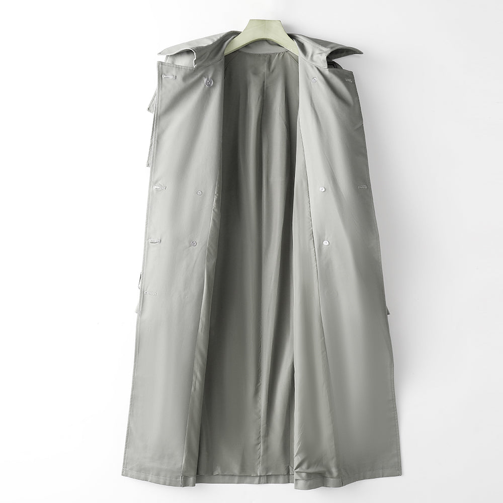 Element Overknee Long Trenchcoat Damen Beliebter Koreanischer Herbst Winter Taillierter Schlankheitsmantel