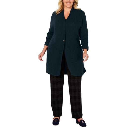 Charter Club Womens Plus Ribbed One-Button Duster Sweater