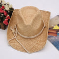 Modischer Fransensaum-Cowboyhut mit breiter Krempe Raffia-Stroh-Flanellhut Sonnenfester Strohhut für das Meer in Unifarben