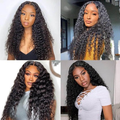 Deep Curly Virgin Hair Brazilian Bundles Full &amp; Thick from Root to Tip Natural Color 10-30 Inch - Stariahair
