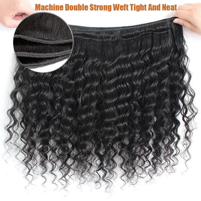 Deep Curly Virgin Hair Brazilian Bundles Full &amp; Thick from Root to Tip Natural Color 10-30 Inch - Stariahair
