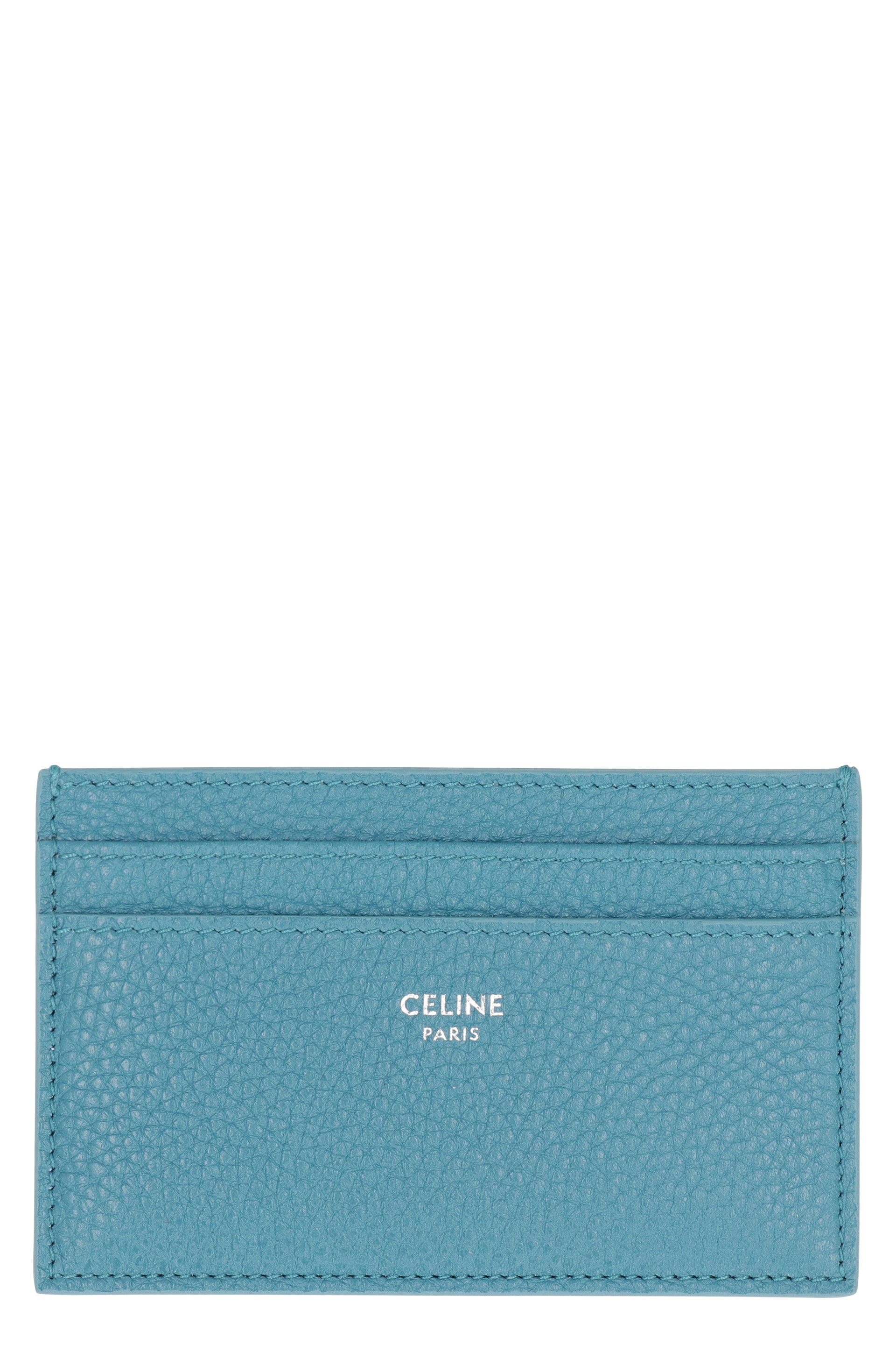 CELINE Pebbled Leather Card Holder with Five Slots -x7 cm