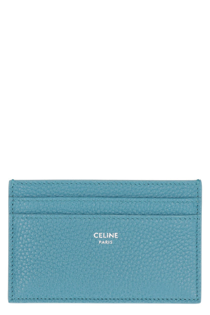 CELINE Pebbled Leather Card Holder with Five Slots -x7 cm