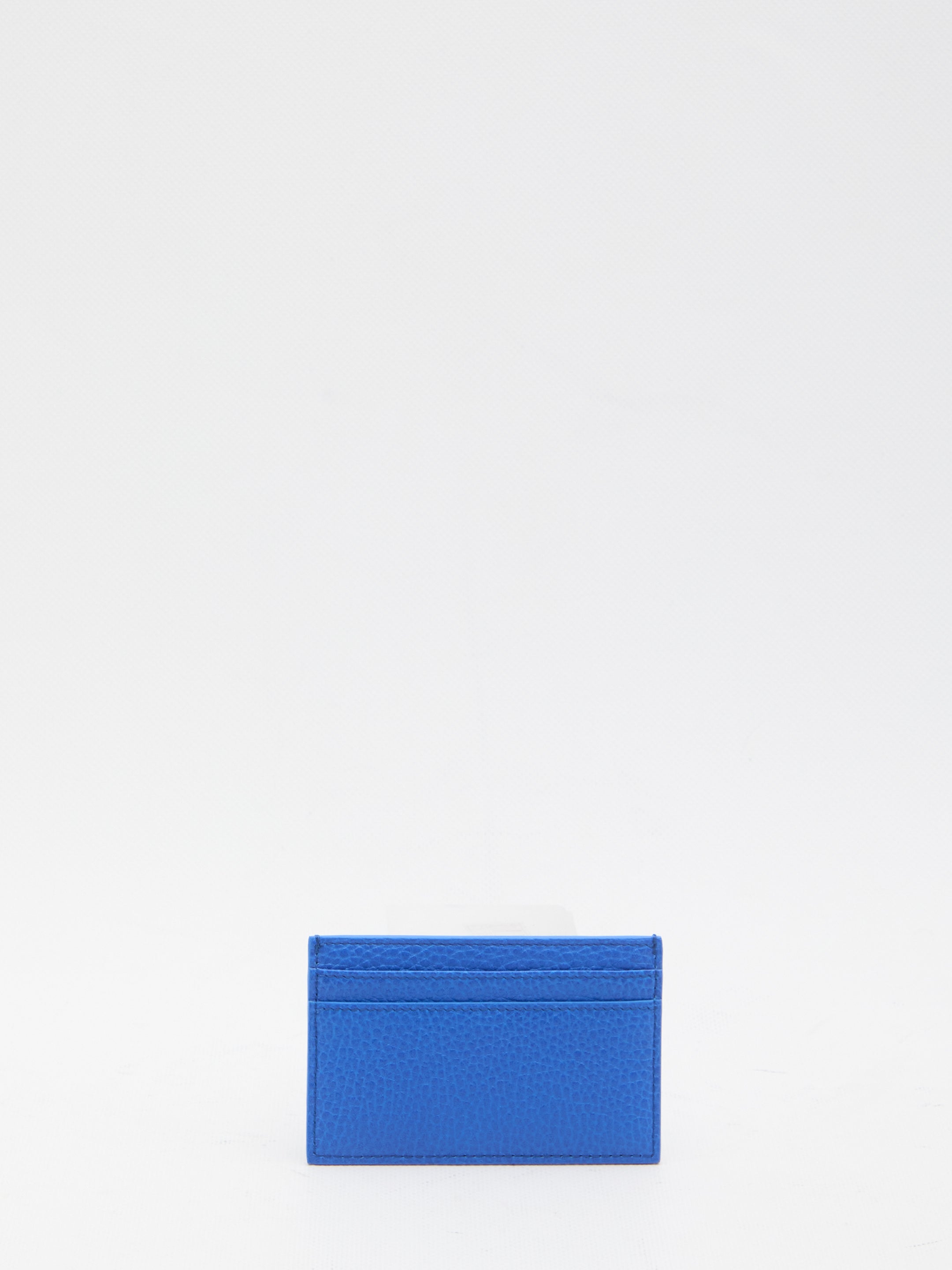 CELINE Mini Leather Card Holder with Silver-Tone Finishes