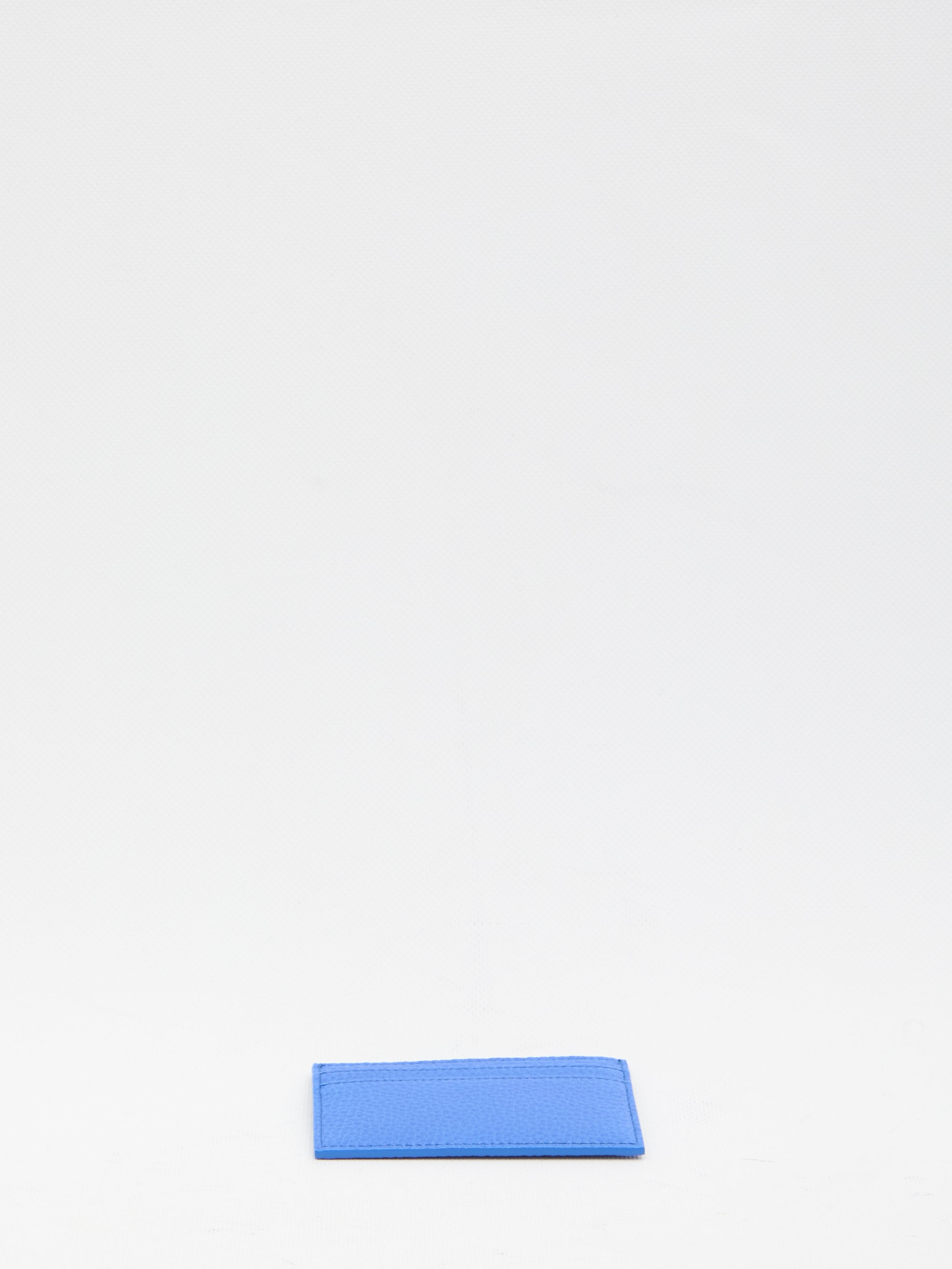 CELINE Mini Leather Card Holder with Silver-Tone Finishes