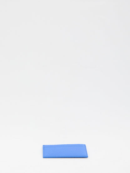 CELINE Mini Leather Card Holder with Silver-Tone Finishes