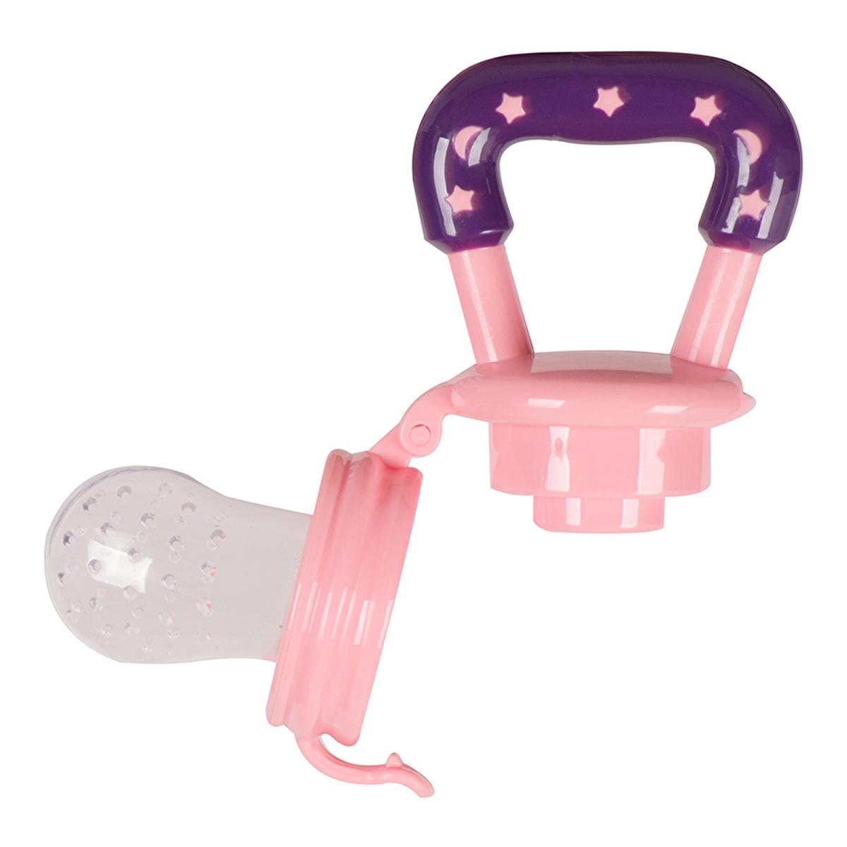 Sevi Bebe Silicone Baby Fruit Feeder &amp; Teether: Safe Introduction to Fruit, Soothes Teething Pain - Pink, EN14372 Compliant