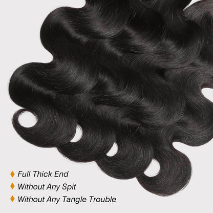 Body Wave Brazilian Human Soft, Full &amp; Naturally Bouncy Virgin Hair Bundles Natural Color 10-30 Inch - Stariahair