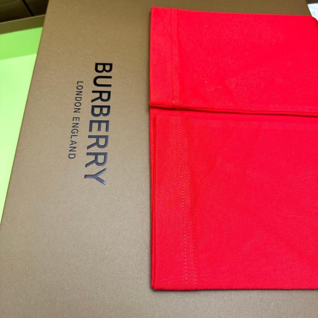 Burberry Red T-Shirt Without Collar