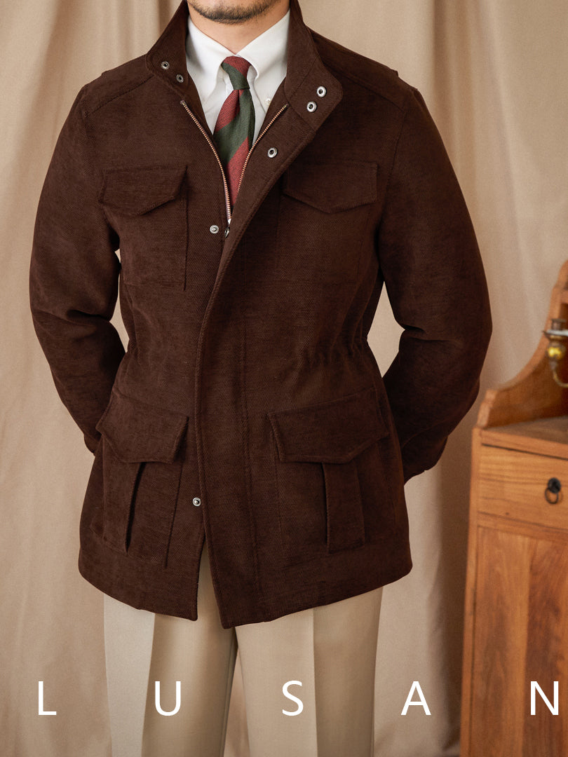 Mens Stand Collar Winter Jacket