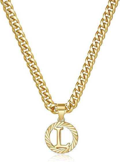Hollow Letter Pendant Necklace