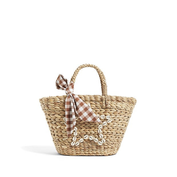 Strohtasche Korbtasche Strandtasche Sommer Urlaub Handstickerei Mori Girl Tasche