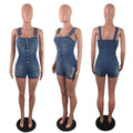 Denim Slim Fit Abnehmender Jumpsuit Spray White Ripped Jumpsuit Denim Shorts