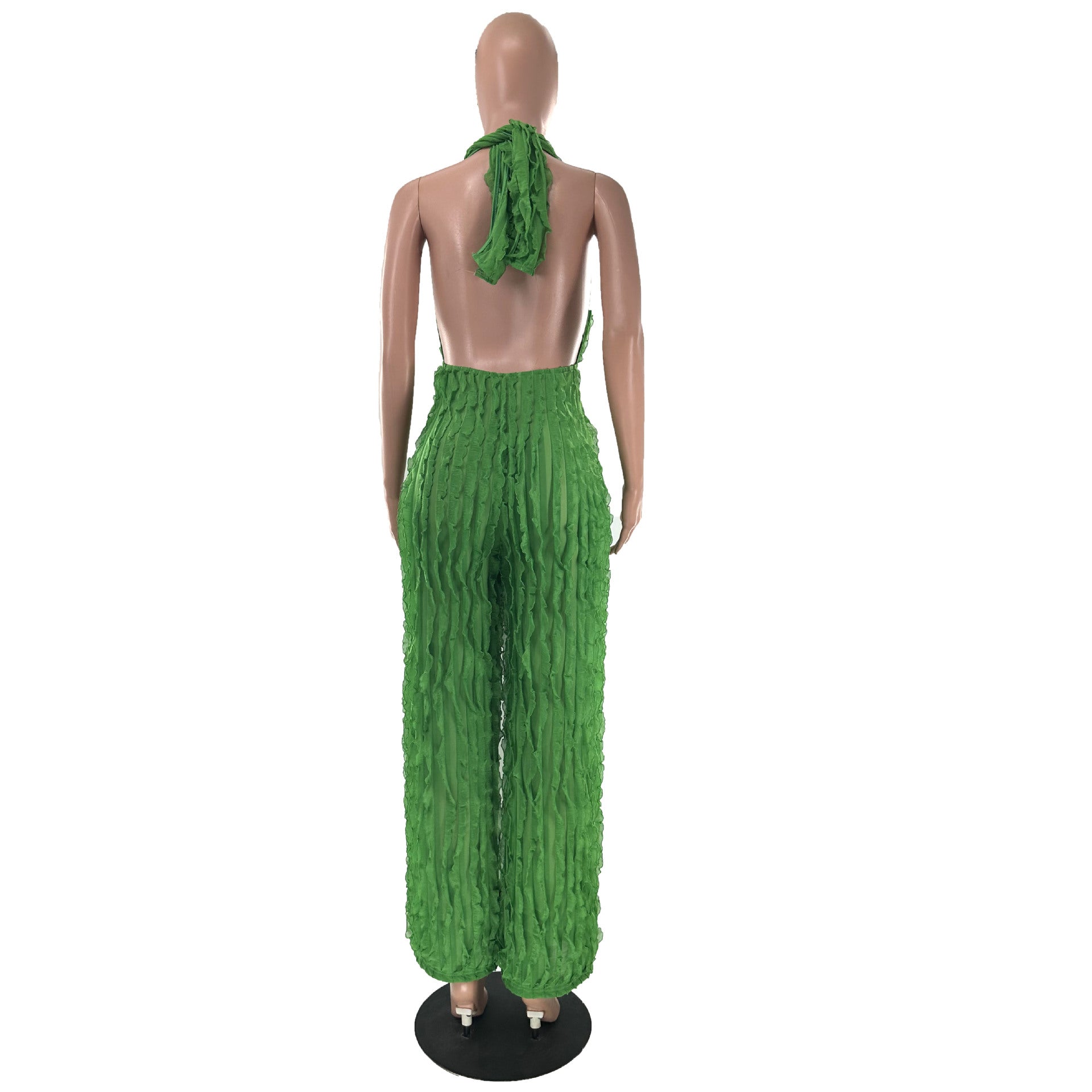Damenbekleidung Frühling Sommer Wellenmuster Sexy Bandeau High Waist Jumpsuit