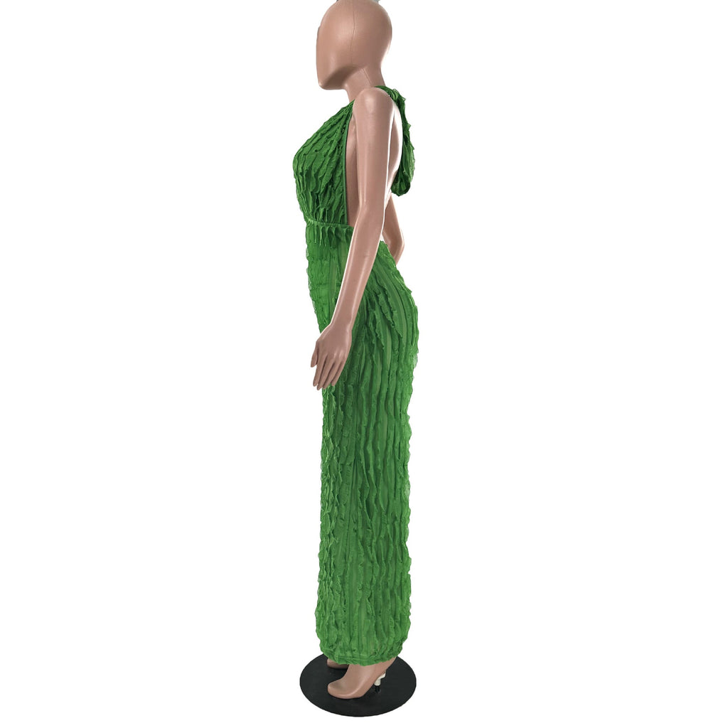 Damenbekleidung Frühling Sommer Wellenmuster Sexy Bandeau High Waist Jumpsuit