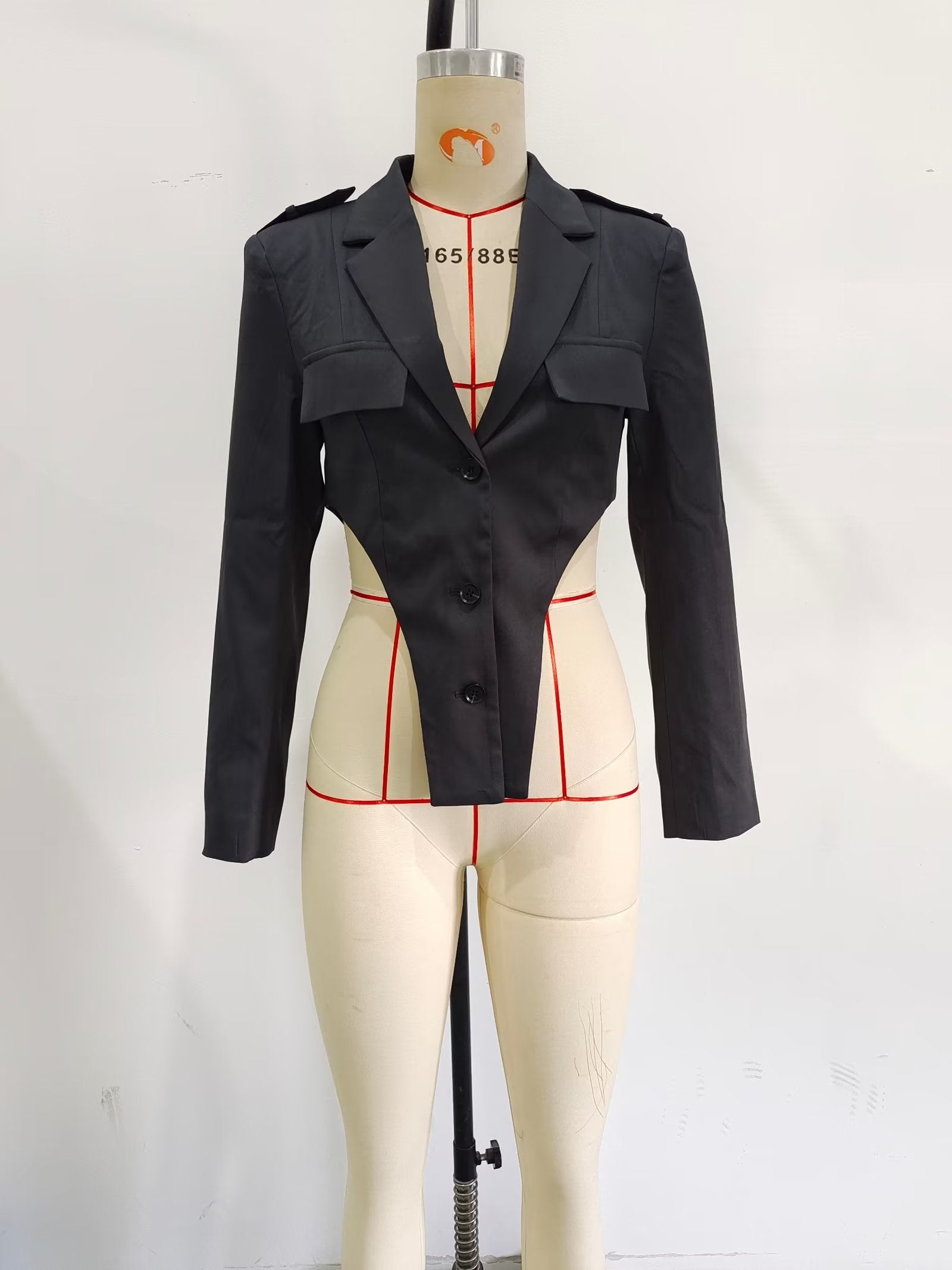 Damen Cutout-Oberteil und Hose mit hohem Bund im Falten-Design