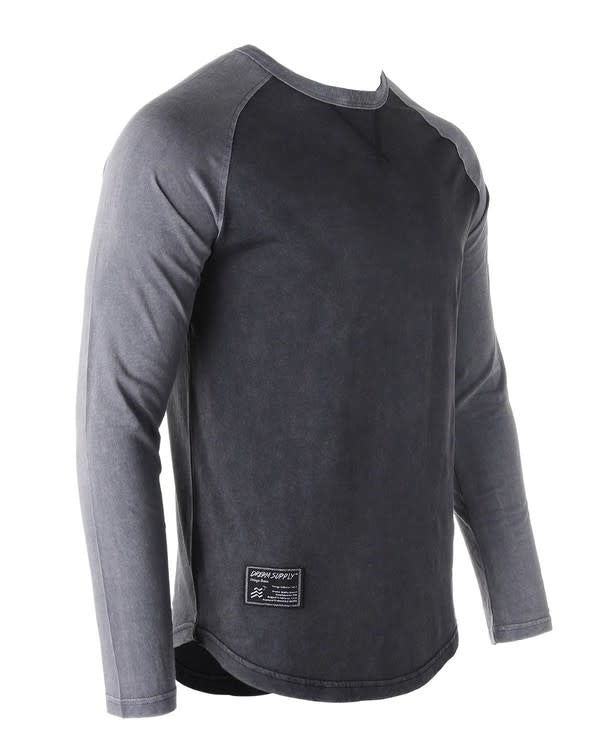 Athletic Fit Retro Contrast Raglan Tee - Charcoal