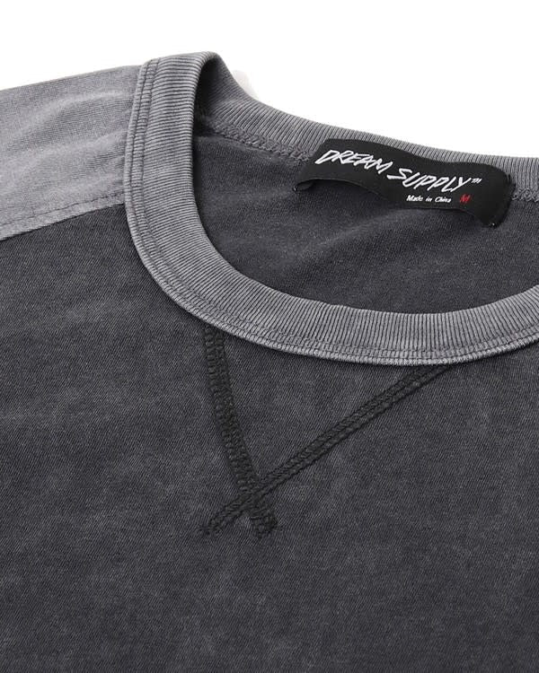 Athletic Fit Retro Contrast Raglan Tee - Charcoal