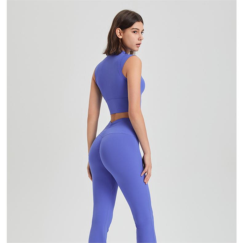 Lycra Hochelastisch Stoßfest Laufen Sport Unterwäsche Rollkragen Fixierte Körbchen Yoga Kleidung BH Weste Schnelltrocknendes Workout Top