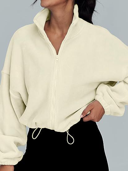 Damenbekleidung Polar Fleece Sportjacke Samt Stehkragen Reißverschlussjacke