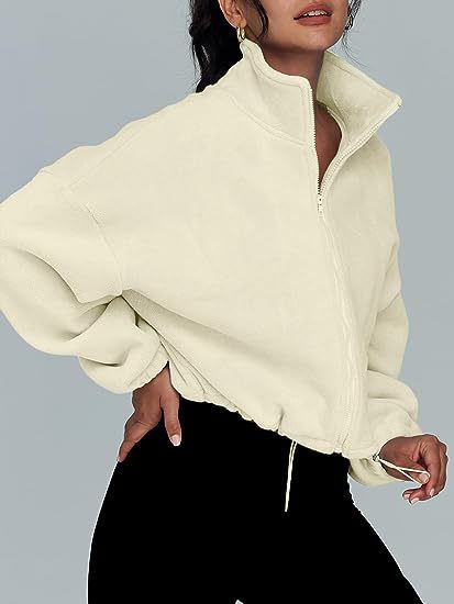 Damenbekleidung Polar Fleece Sportjacke Samt Stehkragen Reißverschlussjacke