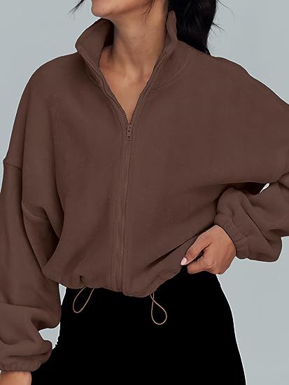Damenbekleidung Polar Fleece Sportjacke Samt Stehkragen Reißverschlussjacke