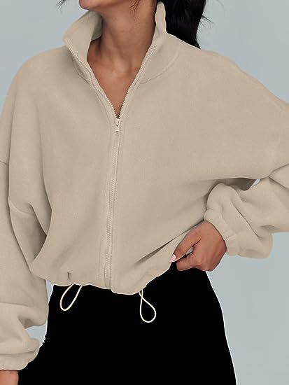 Damenbekleidung Polar Fleece Sportjacke Samt Stehkragen Reißverschlussjacke