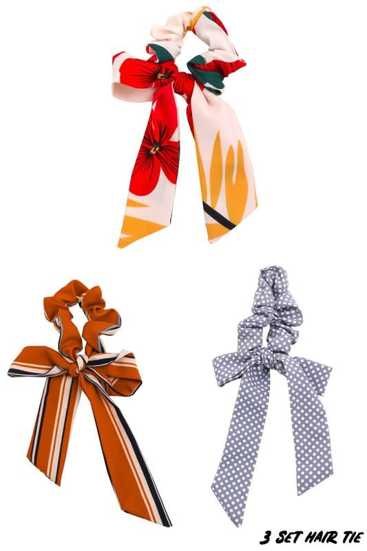 Fabric Bow Hair Scrunchies