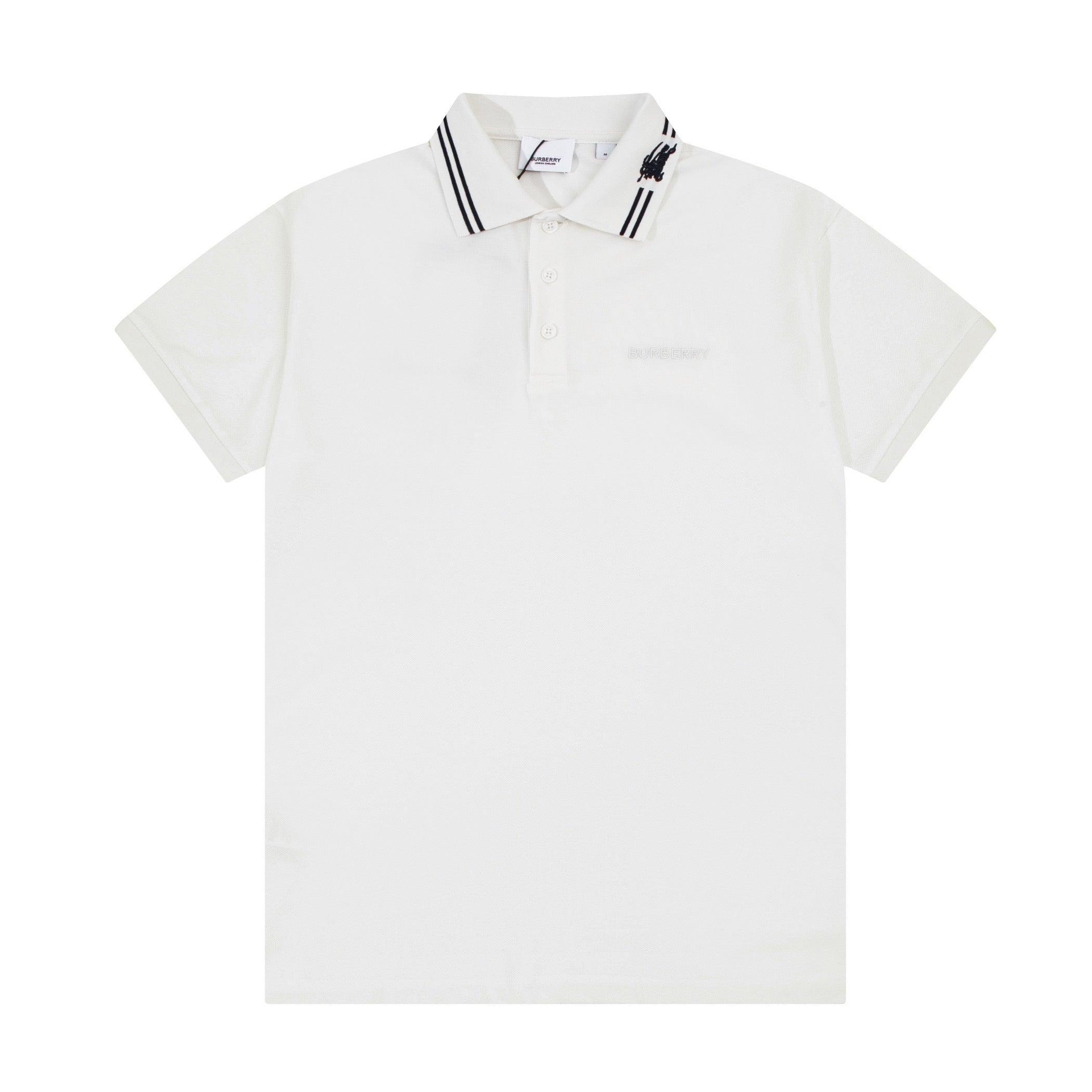 Burberry White T-Shirt With Collar