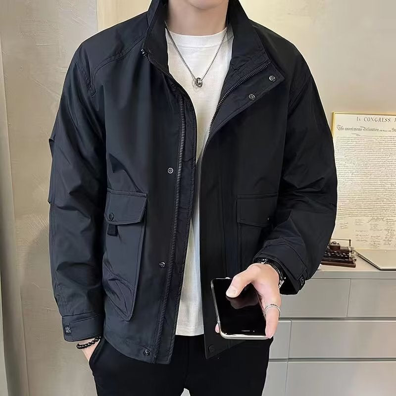 Mens Casual Stand Collar Jacket