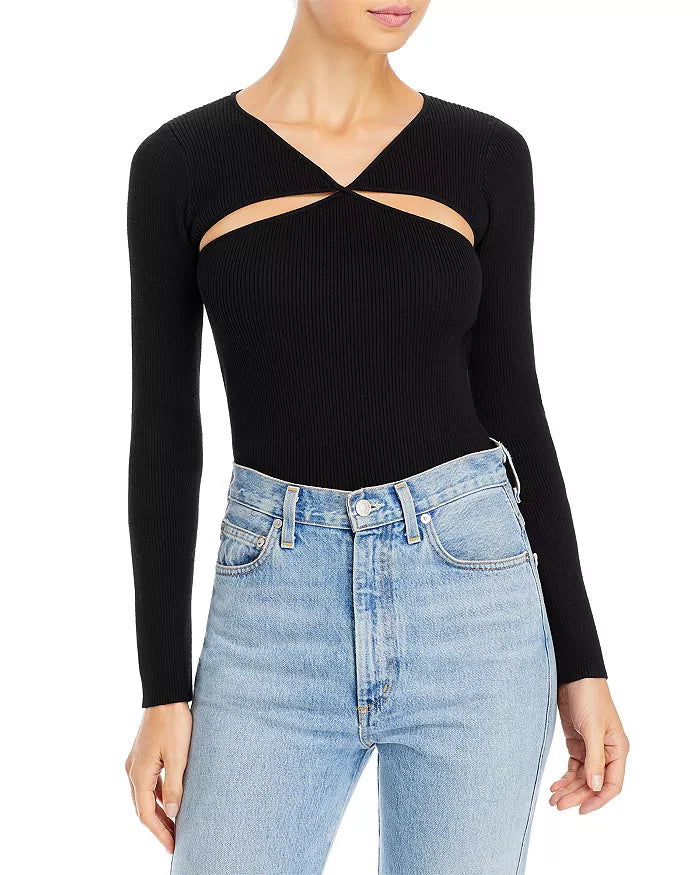 Line &amp; Dot Halo Cutout Sweater