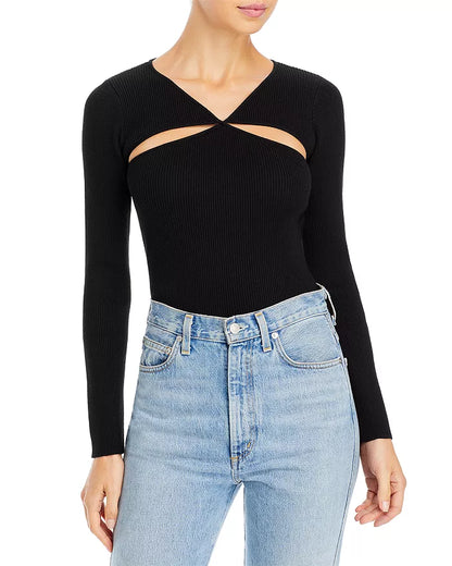 Line &amp; Dot Halo Cutout Sweater