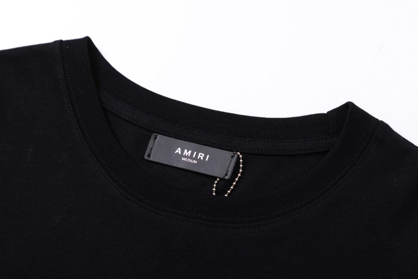 Amiri Black T-Shirt Without Collar