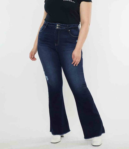 Morgan High Rise Flare Curvy Jeans -Dark Wash