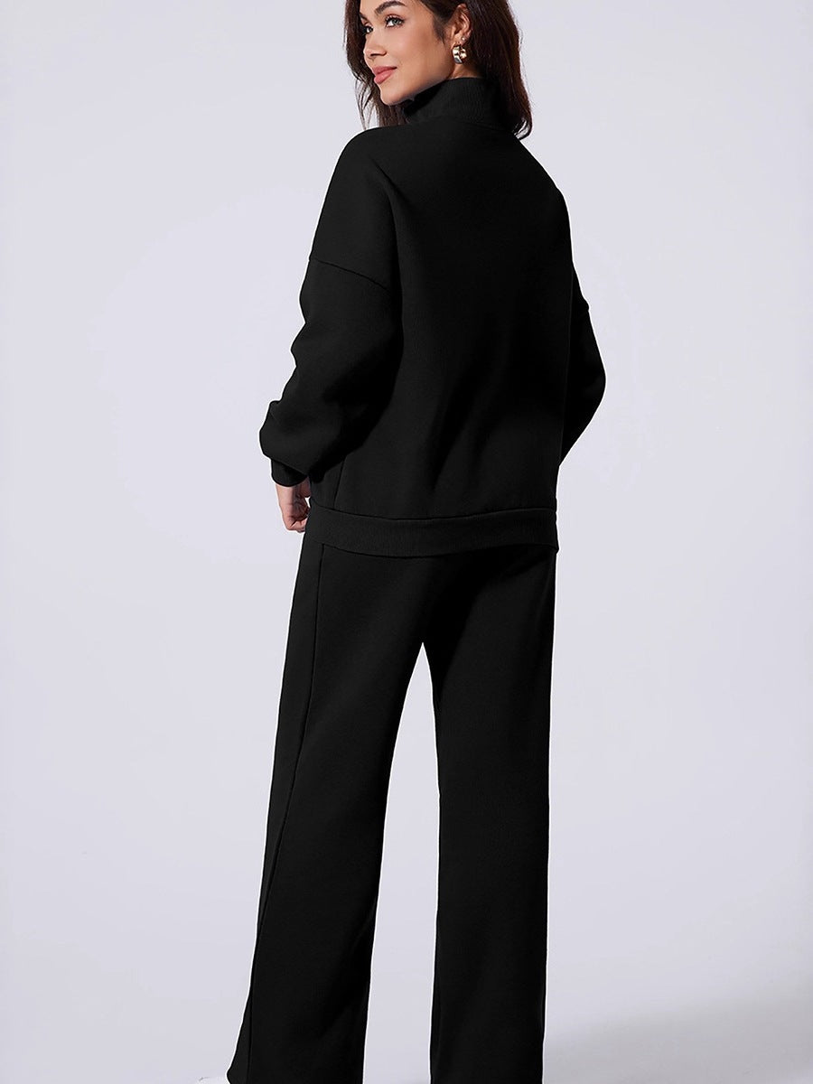 Womens Solid Color Casual Sports Suit
