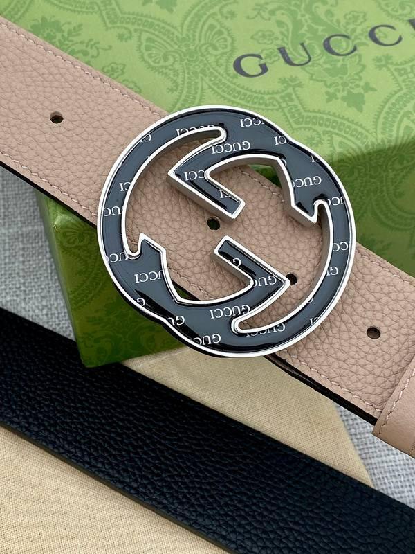GUCCI Embellished coated-canvas and leather belt &