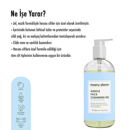 Gentle Facial Cleanser for Sensitive Skin 400ml - Non-Irritating | Maruderm