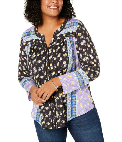 Style &amp; Co. Womens Mixed Button Down Blouse