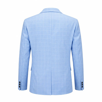 Mens Light Business-Style Plaid Suit Jacket